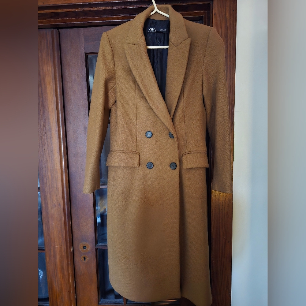 Zara | Double Breasted Wool Blend Coat
